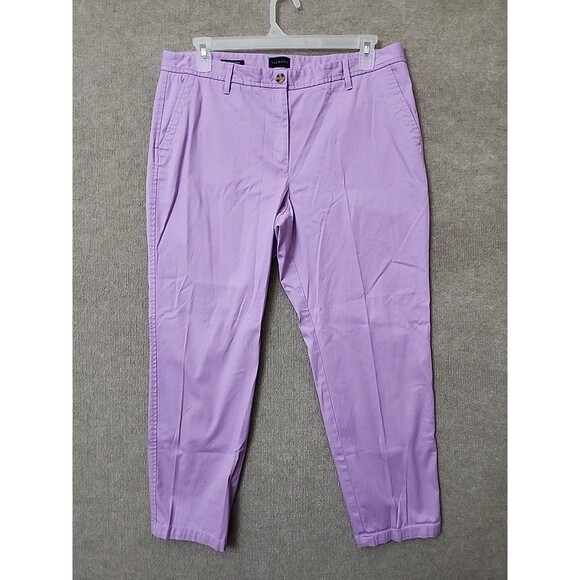 TALBOTS Relaxed Chino Pants Blue Womens 14 Lavender Purple Stretch - Picture 1 of 9